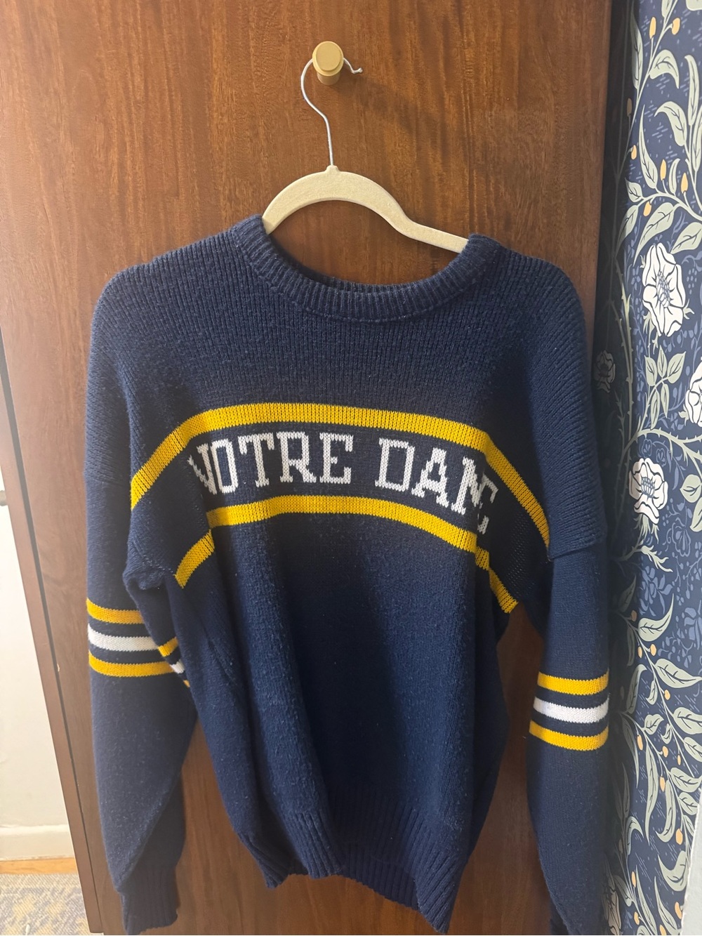 Notre Dame Navy & Gold Knit Sweater